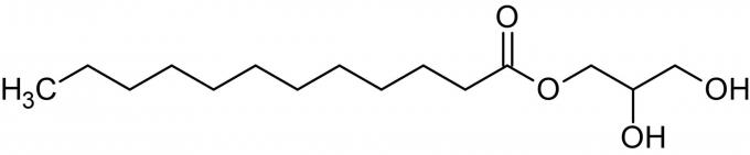 Estructura química - monolaurate del glicerol, monoglicérido y tensioactivador natural (ab142307)